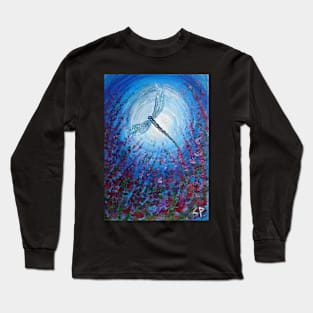 Dark Flower Dragonfly Moon Long Sleeve T-Shirt